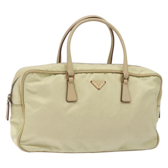 PRADA Hand Bag Nylon Beige Gold - Picture 1 of 12
